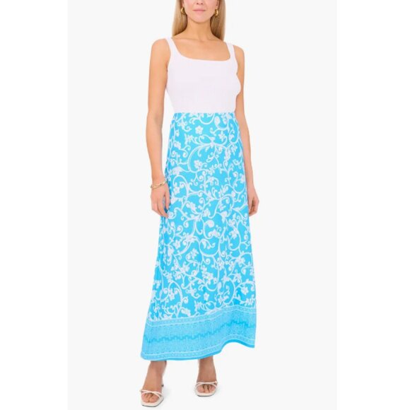 Vince Camuto Floral Print Maxi Skirt Poolside Large - Picture 1 of 11